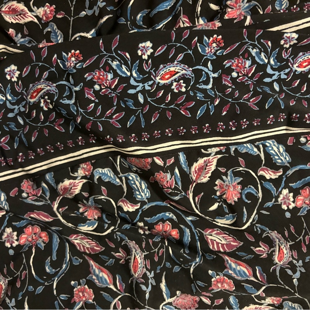 Roz & Ali Black Pants with Pink and Blue Floral Design - Picture 6 of 8